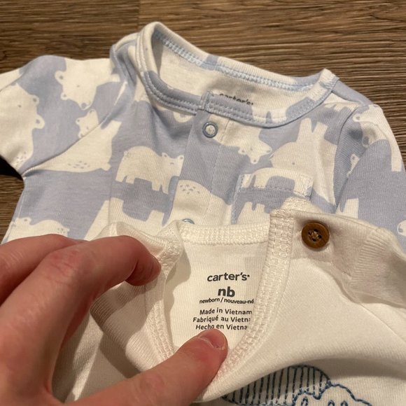 Carters NWT never worn blue size newborn NB Bundle of 2 - Picture 6 of 7